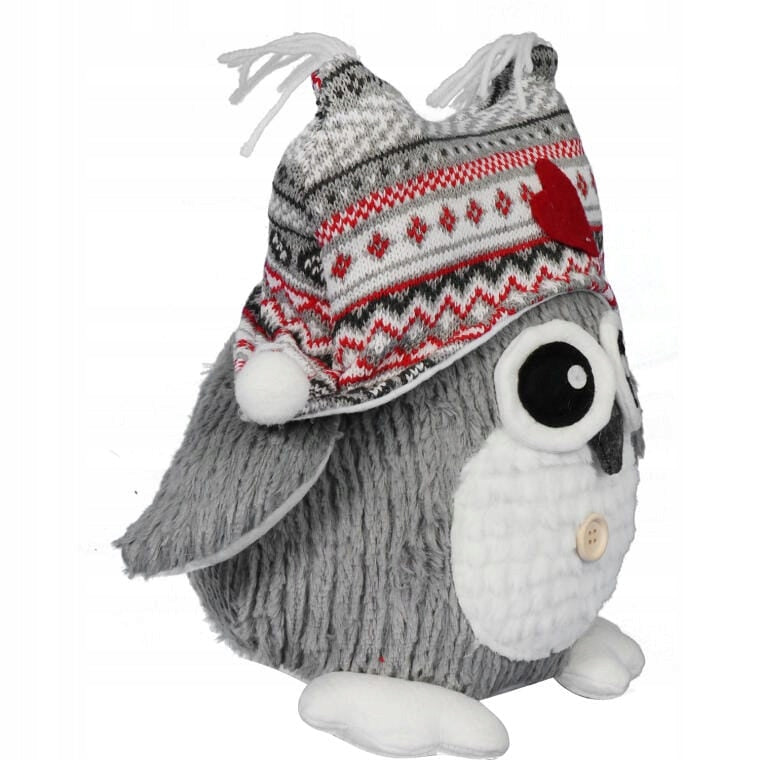 Kalėdinė dekoracija – Pilka pelėda, durų kamštis, 30 cm