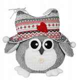 Kalėdinė dekoracija – Pilka pelėda, durų kamštis, 30 cm