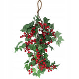 Kabinama 60 cm puošmena iš putino uogų, kalėdinė dekoracija ant durų šventėms