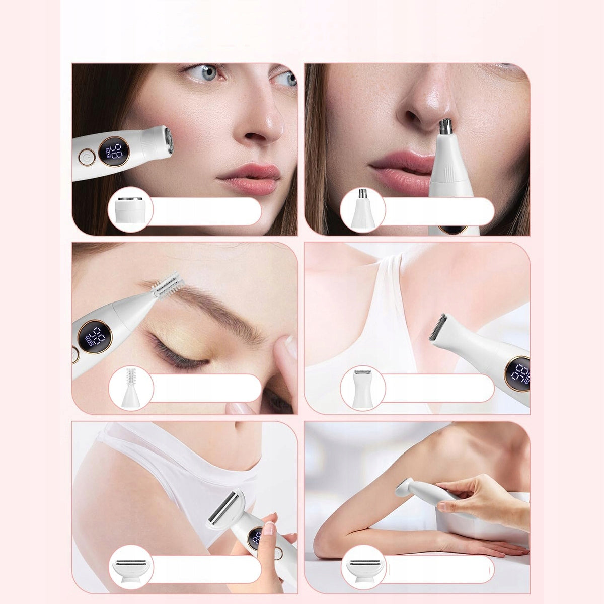 DEPILIATORUS KŪNUI LADY SHAVER SKUSTUVAS MOTERIŠKAS 5 IN 1