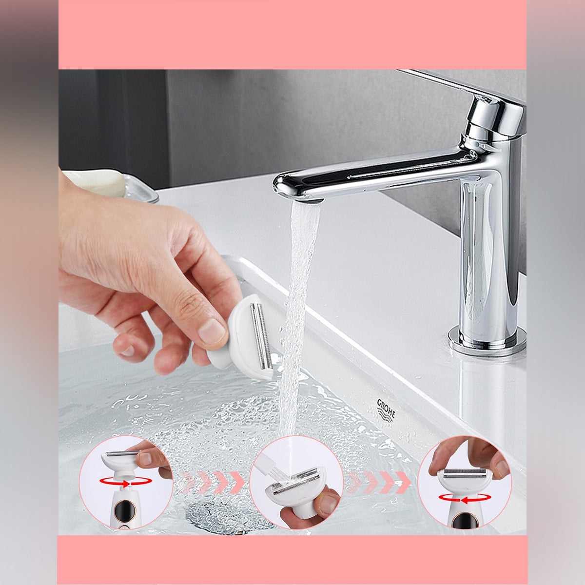 DEPILIATORUS KŪNUI LADY SHAVER SKUSTUVAS MOTERIŠKAS 5 IN 1