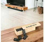 DOMINO 28 X MEDINIAI KLUDAI KOVA ŽAIDIMAS ŠEIMAI DOVANŲ DĖŽUTĖ