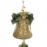 Didelė Kalėdinė dekoracija 4 auksiniai varpeliai, Kalėdinė puošmena ant durų