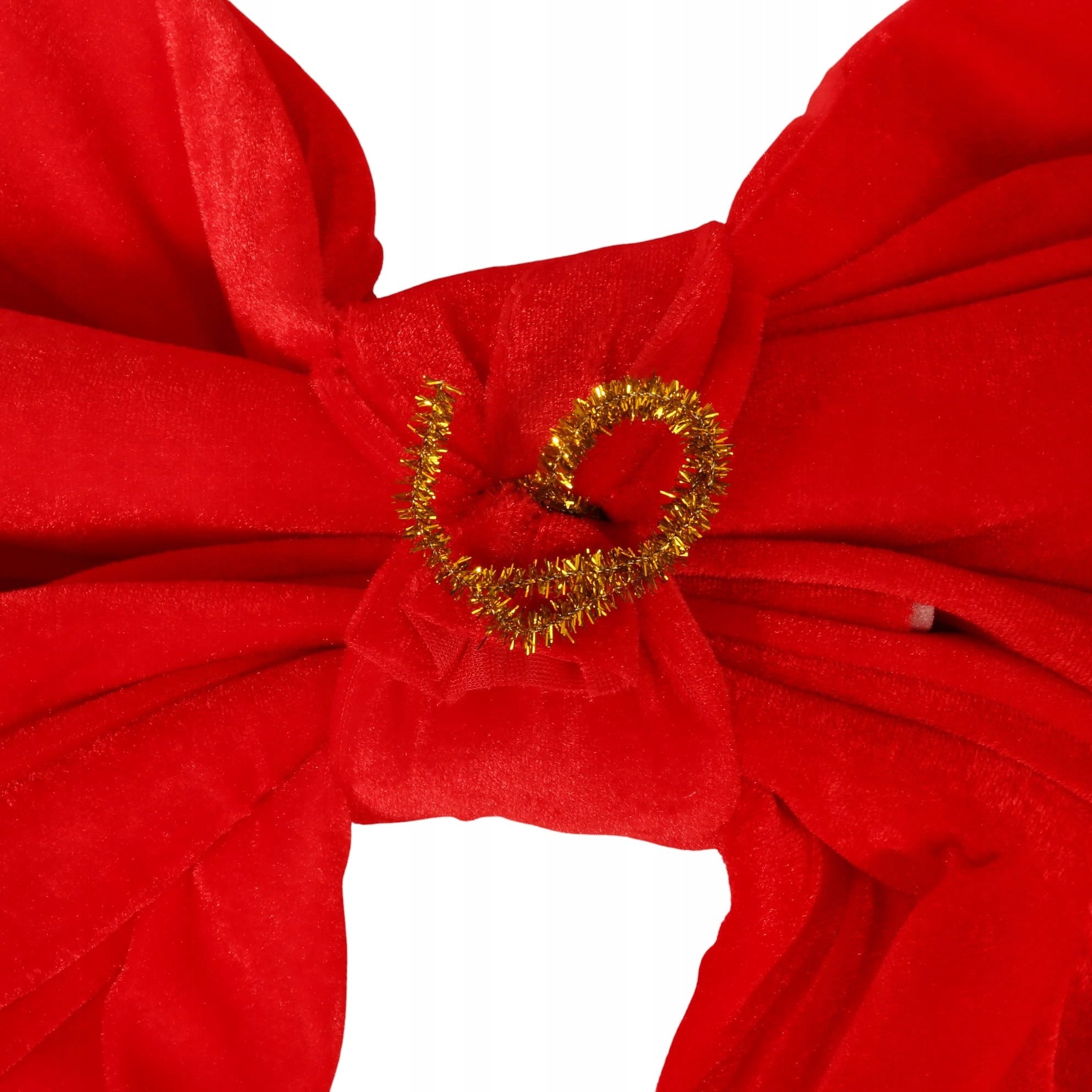 Didelė raudona aksomitinė kokarda pakabukas 60cm kalėdinė