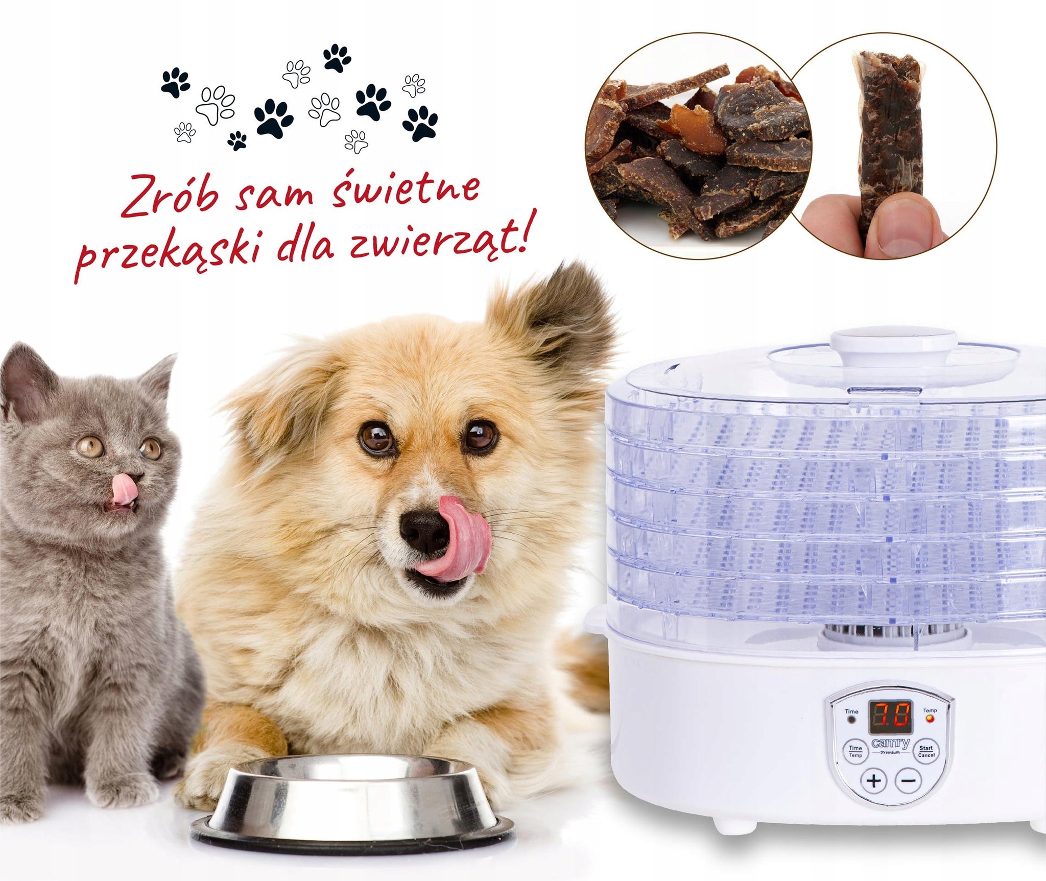 Didelė vaisių, daržovių, grybų džiovykla su cirkuliaciniu kaitinimu 550W, 5 aukštos talpos padėklai