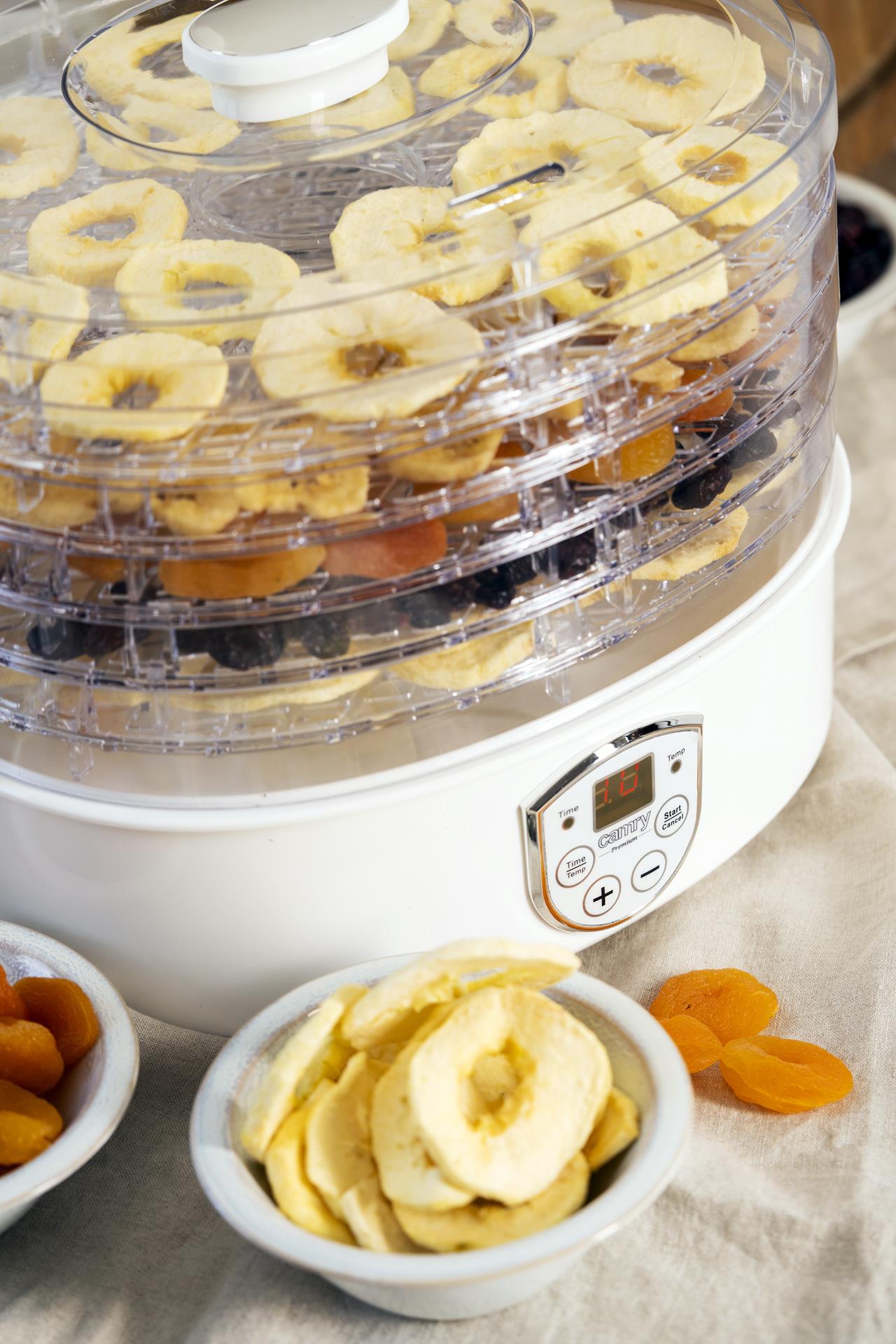 Didelė vaisių, daržovių, grybų džiovykla su cirkuliaciniu kaitinimu 550W, 5 aukštos talpos padėklai