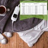 DIDELIS Elektrinis pledas 160x180cm Šildomas POLAR Medžiagos Šildymo kilimėlis Su pulteliu ir laikmačiu