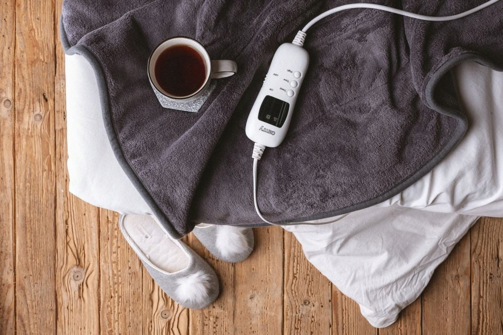 DIDELIS Elektrinis pledas 160x180cm Šildomas POLAR Medžiagos Šildymo kilimėlis Su pulteliu ir laikmačiu