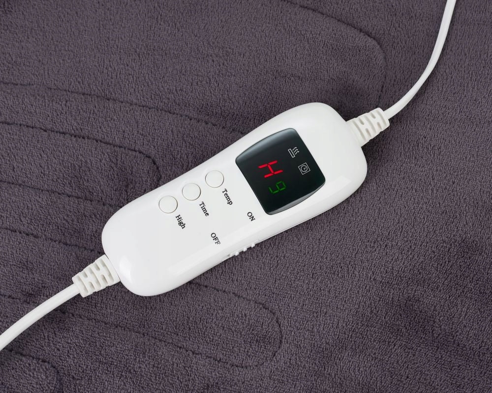 DIDELIS Elektrinis pledas 160x180cm Šildomas POLAR Medžiagos Šildymo kilimėlis Su pulteliu ir laikmačiu