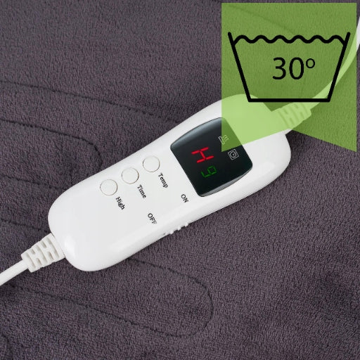 DIDELIS Elektrinis pledas 160x180cm Šildomas POLAR Medžiagos Šildymo kilimėlis Su pulteliu ir laikmačiu