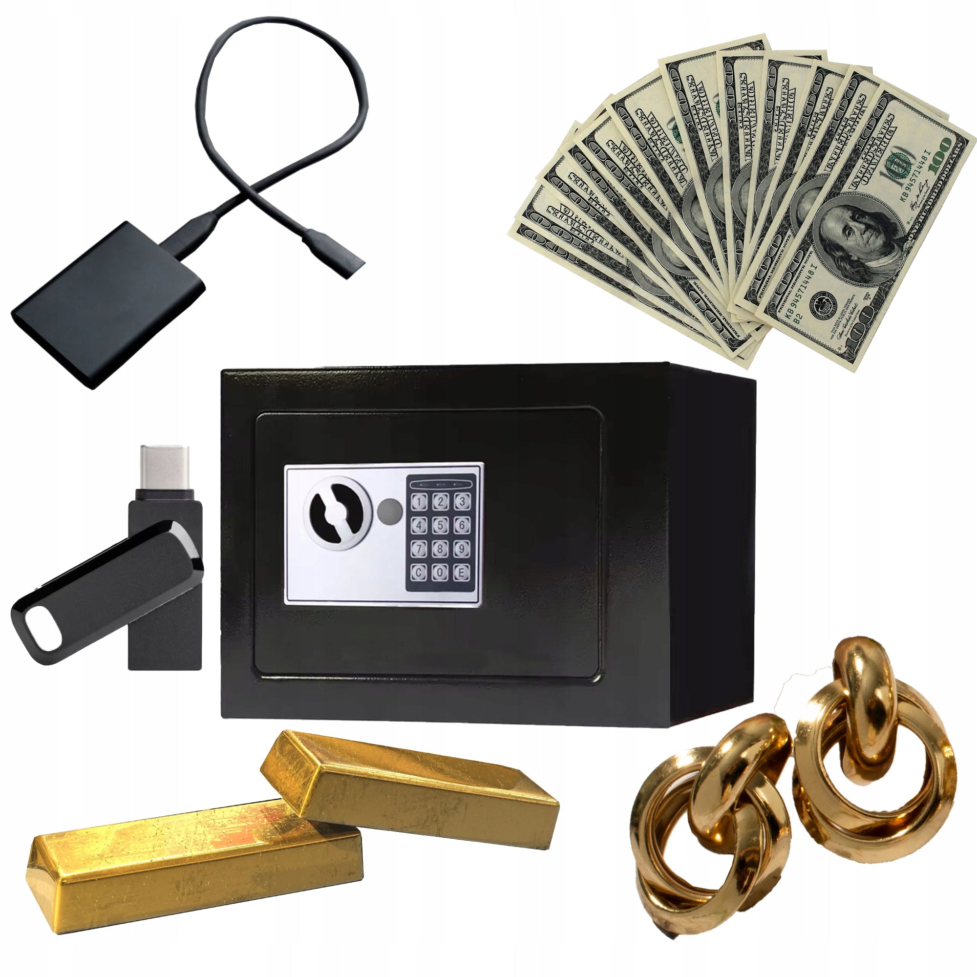 DIDELĖ ELEKTRONINĖ SAUGYKLĖ XL KODINĖ RAKTO KASSELĖ KASA ŠARVUOTA STIPRI