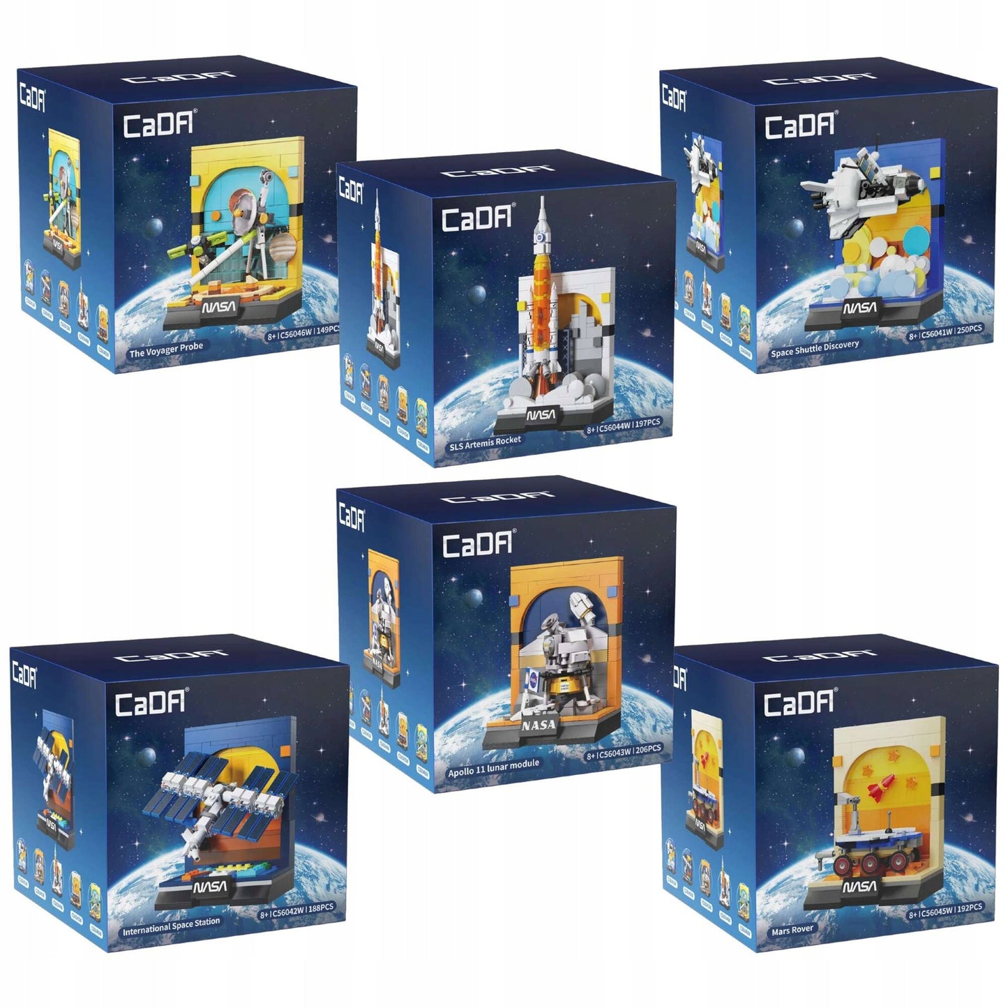 Didelis kosminis konstravimo rinkinys CADA NASA paroda, 1182 elementai