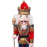 Medinė Kalėdų puošmena – 30 cm raudona riešutų skaldytuvo figūrėlė