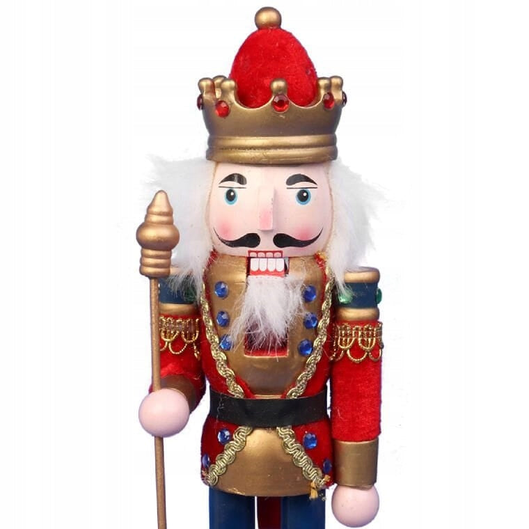 Medinė Kalėdų puošmena – 30 cm raudona riešutų skaldytuvo figūrėlė