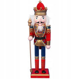 Medinė Kalėdų puošmena – 30 cm raudona riešutų skaldytuvo figūrėlė