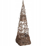 Dekoratyvinis rudas rotango kūgis Kalėdinė eglutė 60cm Kalėdinė figūrėlė papuošalas