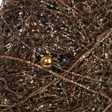 Dekoratyvi Kalėdinė eglutė iš vytelių su karoliukais 39 cm Ruda Ornamentas