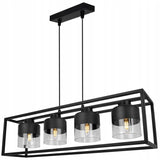 Dekoratyvinė pakabinama lempa su reguliuojamu pakreipimo kampu, skirta svetainei ROMA juoda