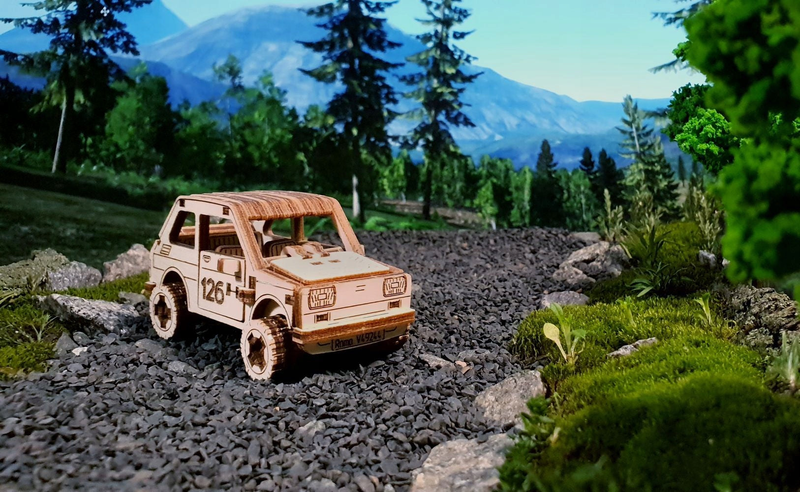 Medinis 3D Dėlionės Mechaninis Ralis Automobilis 3