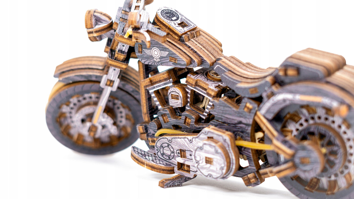 Mediniai 3D Dėlionės Modelis Motociklas Cruiser Wooden.City
