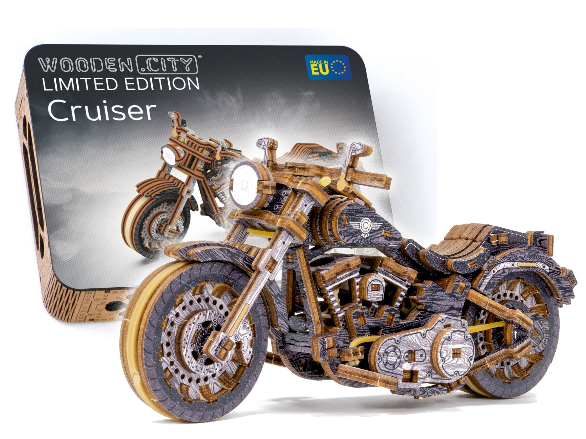 Mediniai 3D Dėlionės Modelis Motociklas Cruiser Wooden.City