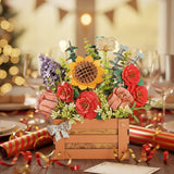 Medinis Puokštės Gėlės Vazoje 3D Dėlionė ROWOOD Namų Dekoras Pasidaryk Pats