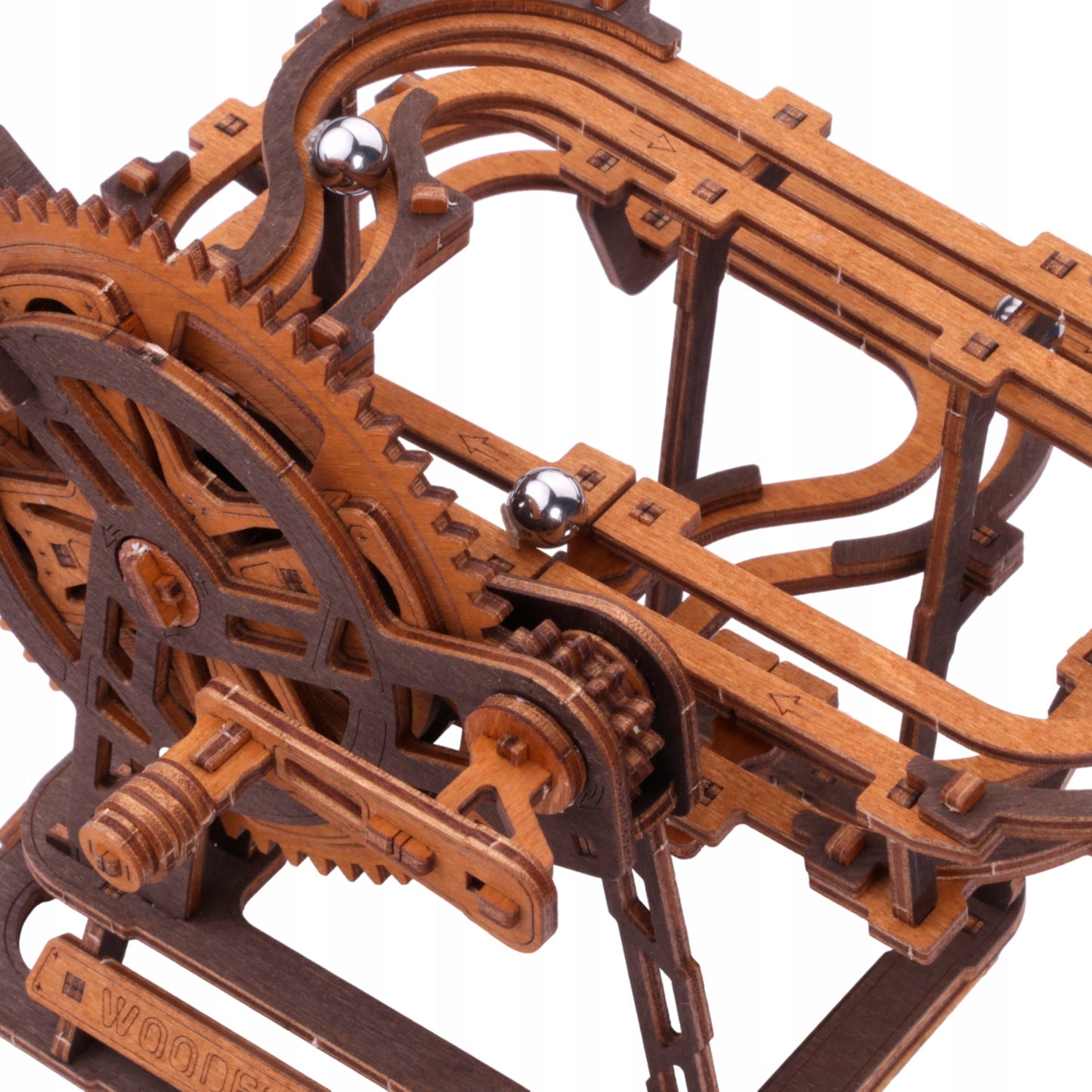 Medinis Mechaninis Bėgimo Takelis 3D Dėlionė Marble Run WOODEN.CITY