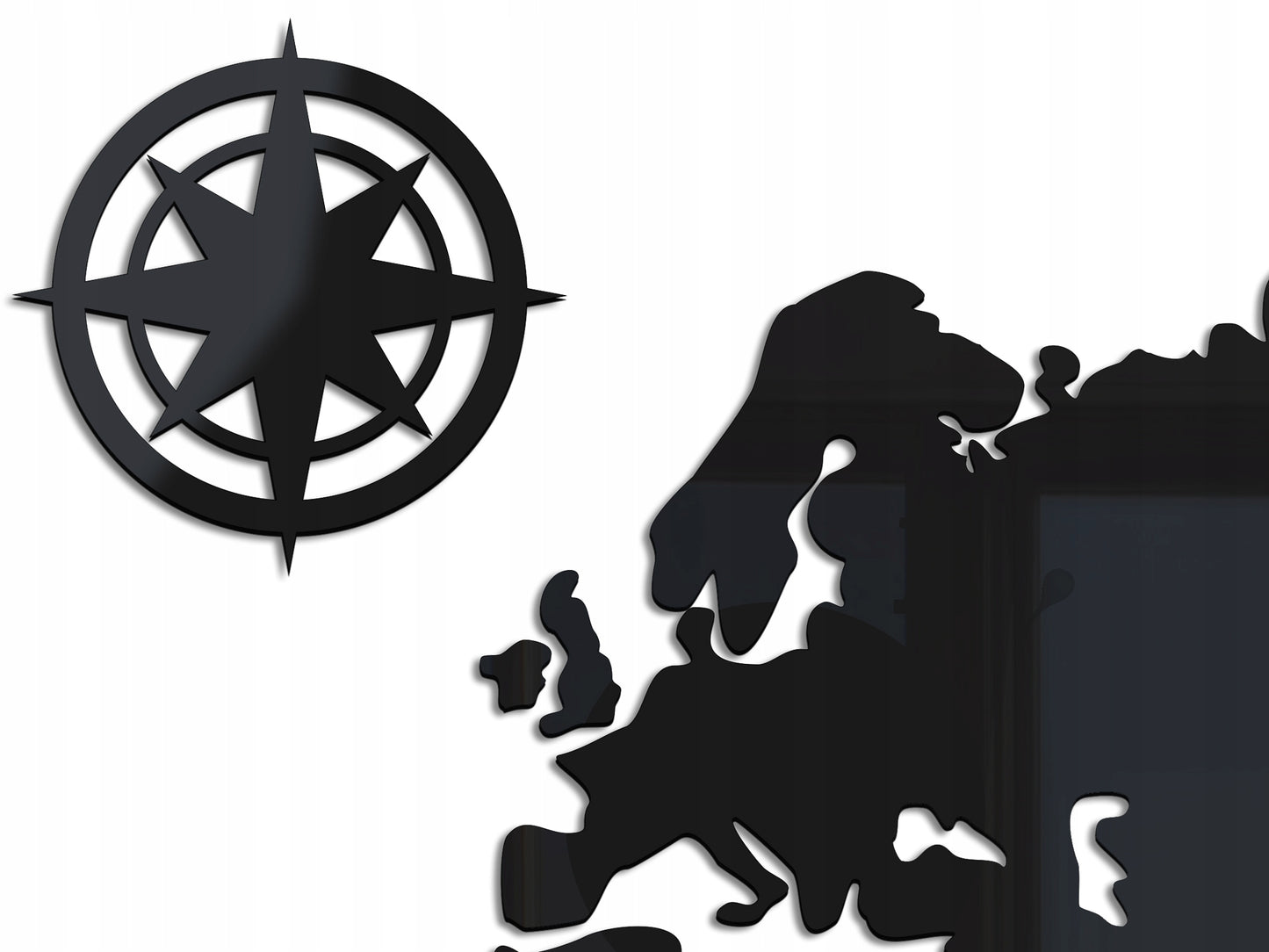 Didelis sieninis laikrodis "Žemėlapio" dizainas 80x40 Modernus 3D Tylus