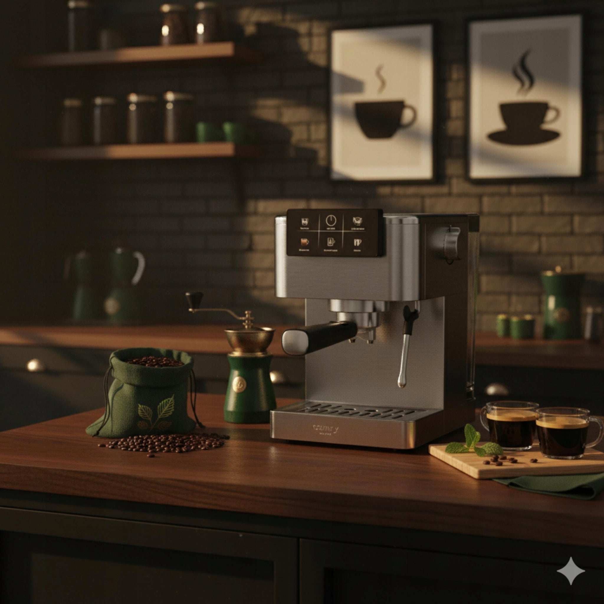 Slėginis kavos aparatas 20 bar 1350W Automatinis, su portafilteriu + pieno putų plakiklis