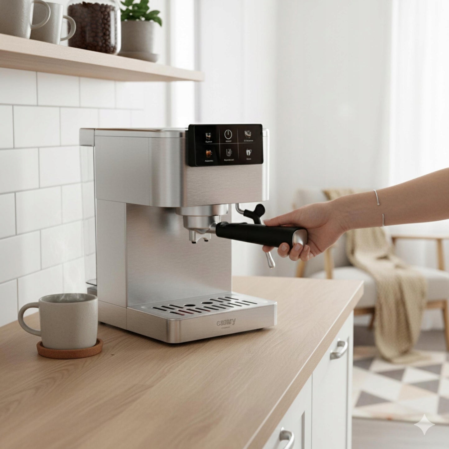 Slėginis kavos aparatas 20 bar 1350W Automatinis, su portafilteriu + pieno putų plakiklis