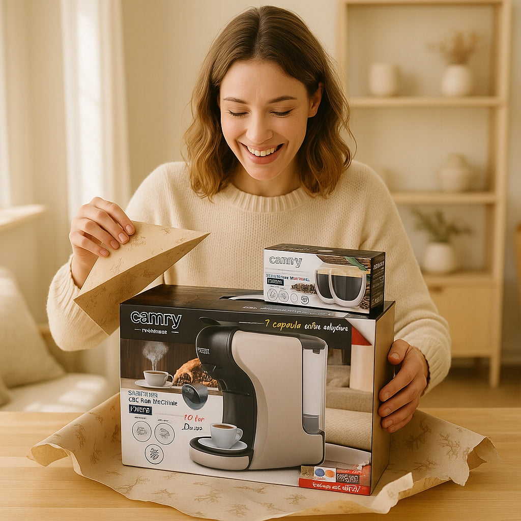 Slėginis kavos aparatas kapsulėms Nespresso Dolce Gusto Tchibo + puodelis