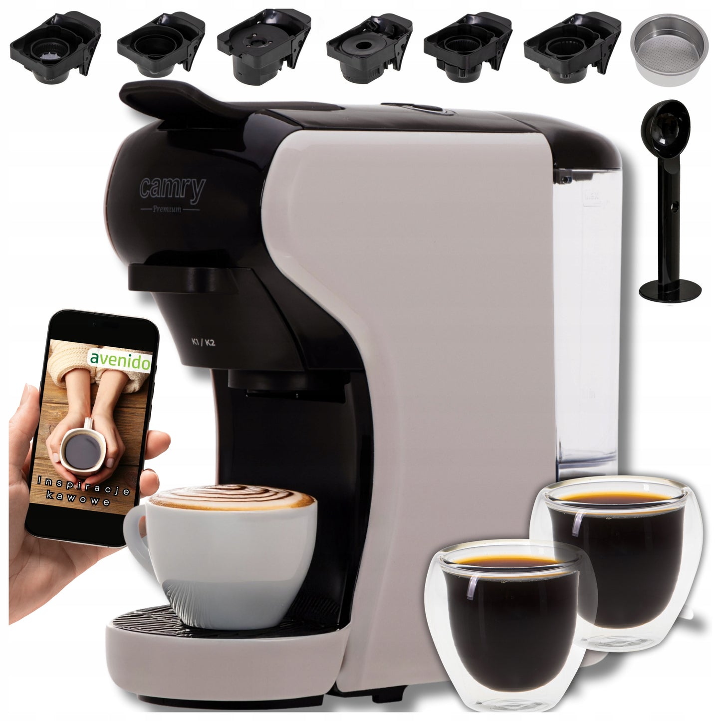 Slėginis kavos aparatas kapsulėms Nespresso Dolce Gusto Tchibo + puodelis