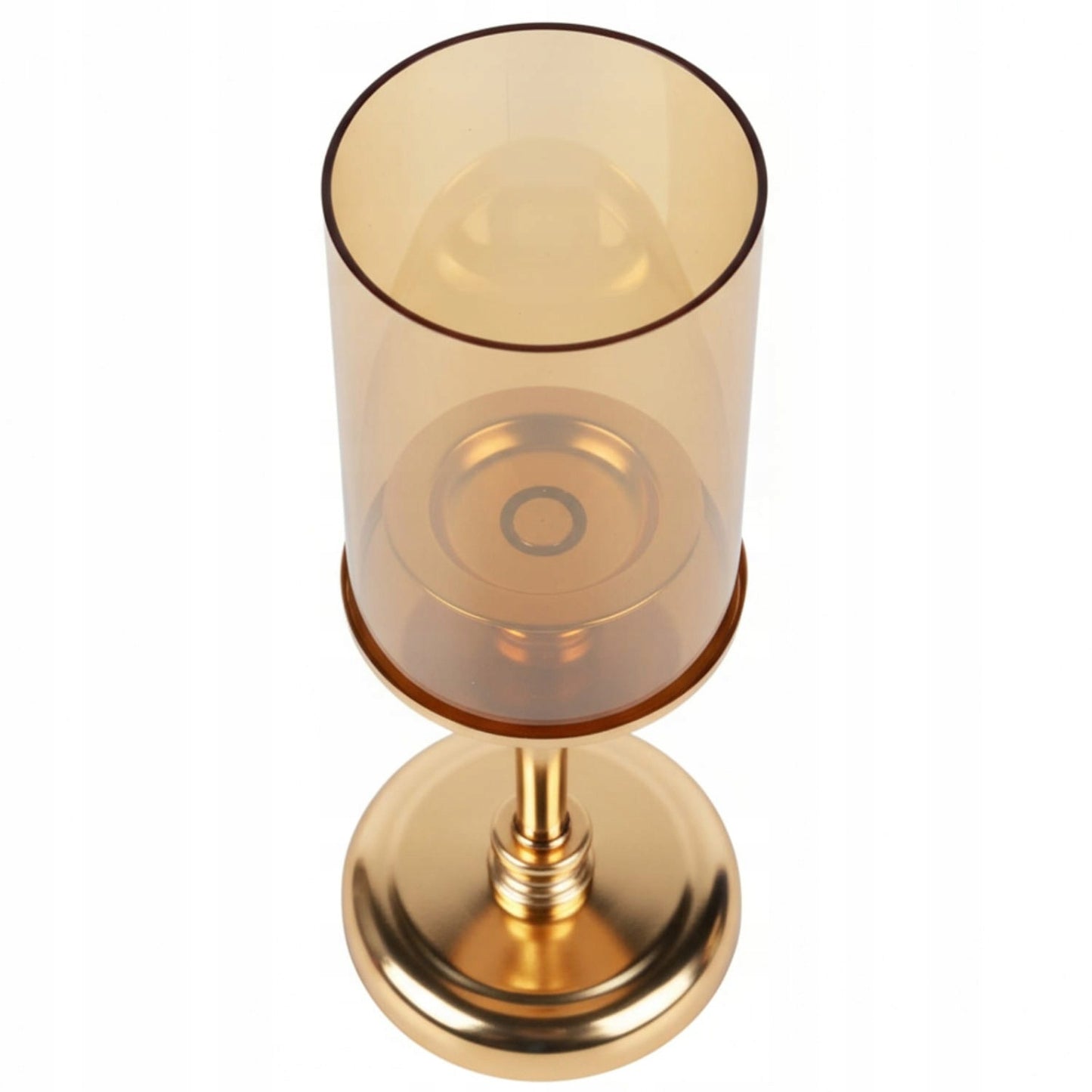 Elegantiška auksinė žvakidė su 35 cm stikliniu cilindru, Kalėdinė dekoracija