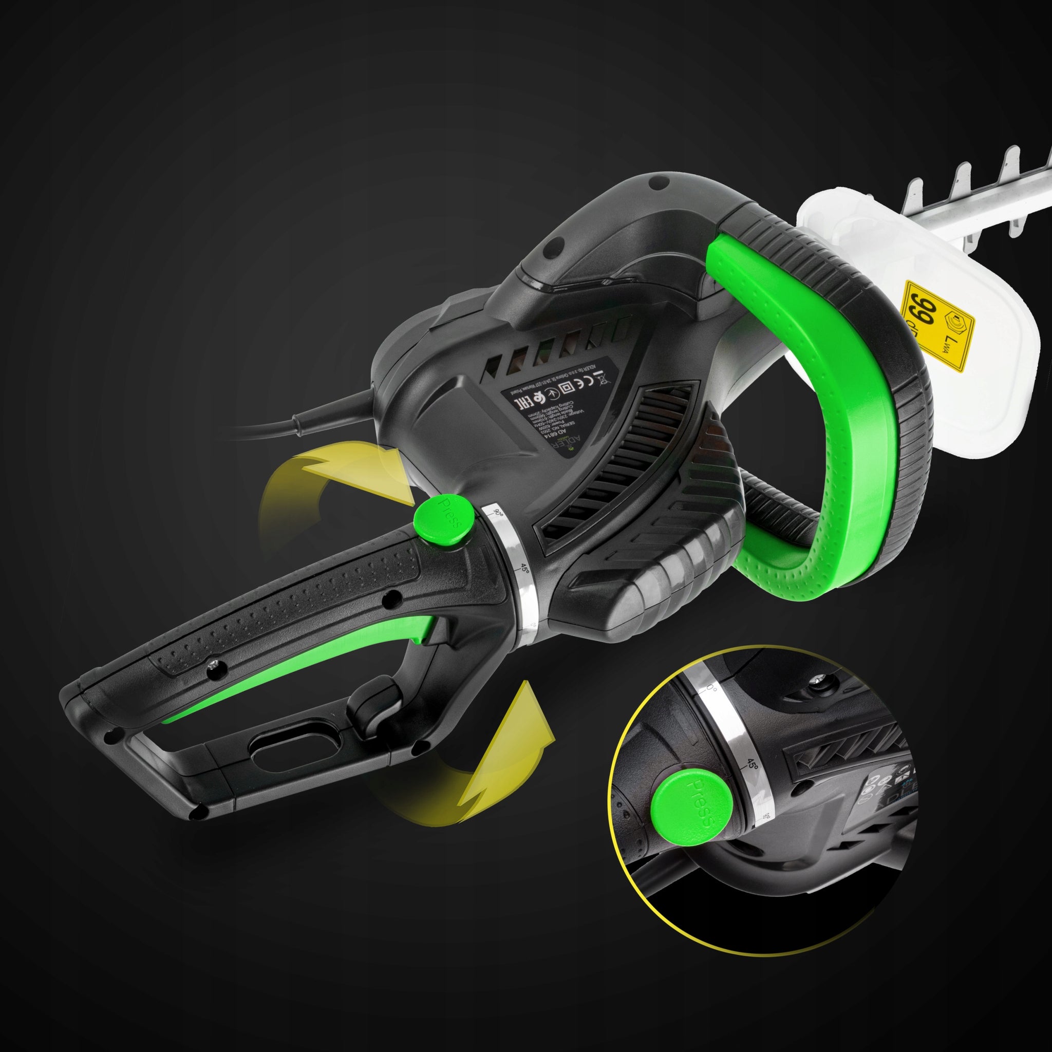 Elektrinės gyvatvorių žirklės 61 cm krūmų genėjimui AVENIDO