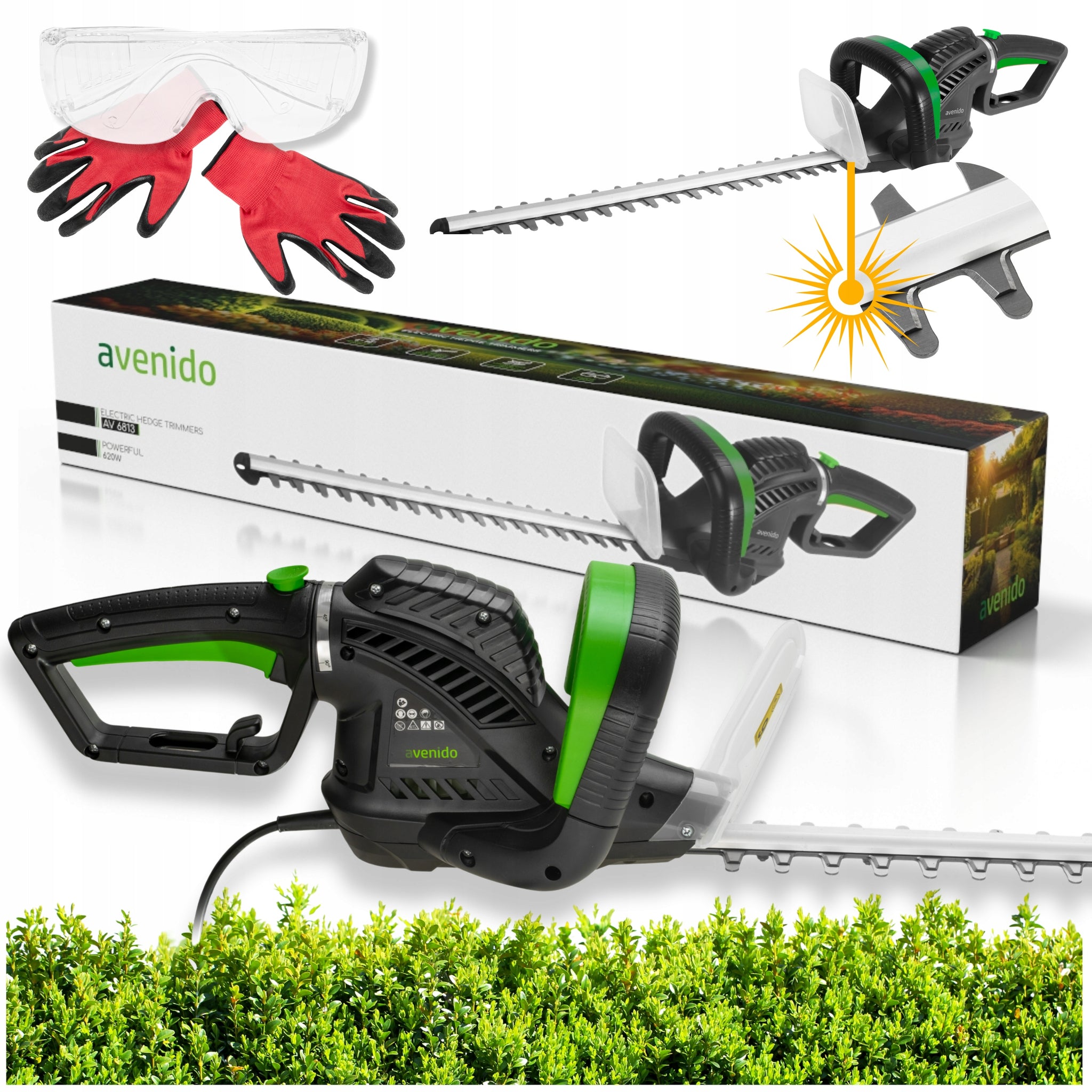 Elektrinės gyvatvorių žirklės 61 cm krūmų genėjimui AVENIDO