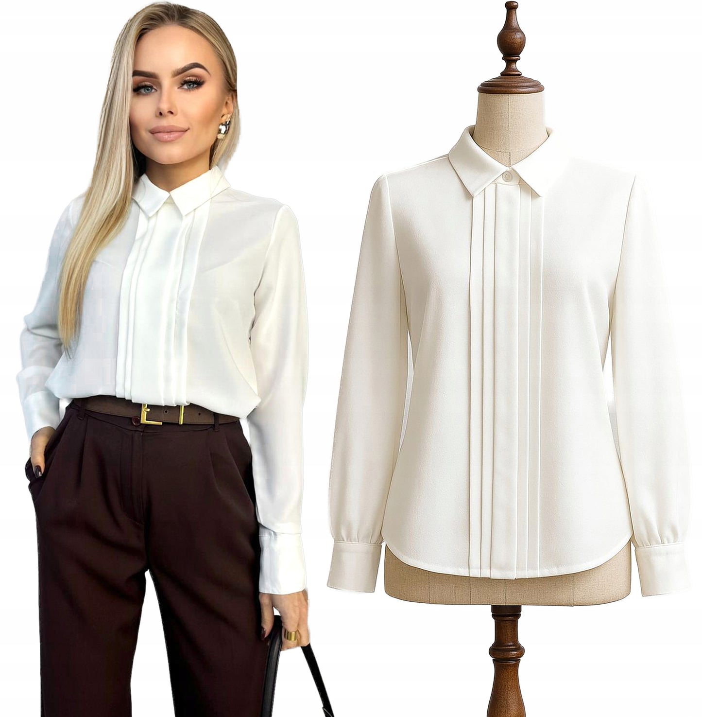 Elegantiškas kokteilinis šifono moteriškas palaidinukas su dekoratyvine plisuote šventėms XL KENDAL