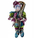 Elegantiška Kalėdinė figūrėlė Pierrot su keraminiu akcentu ir muzikos dėžute