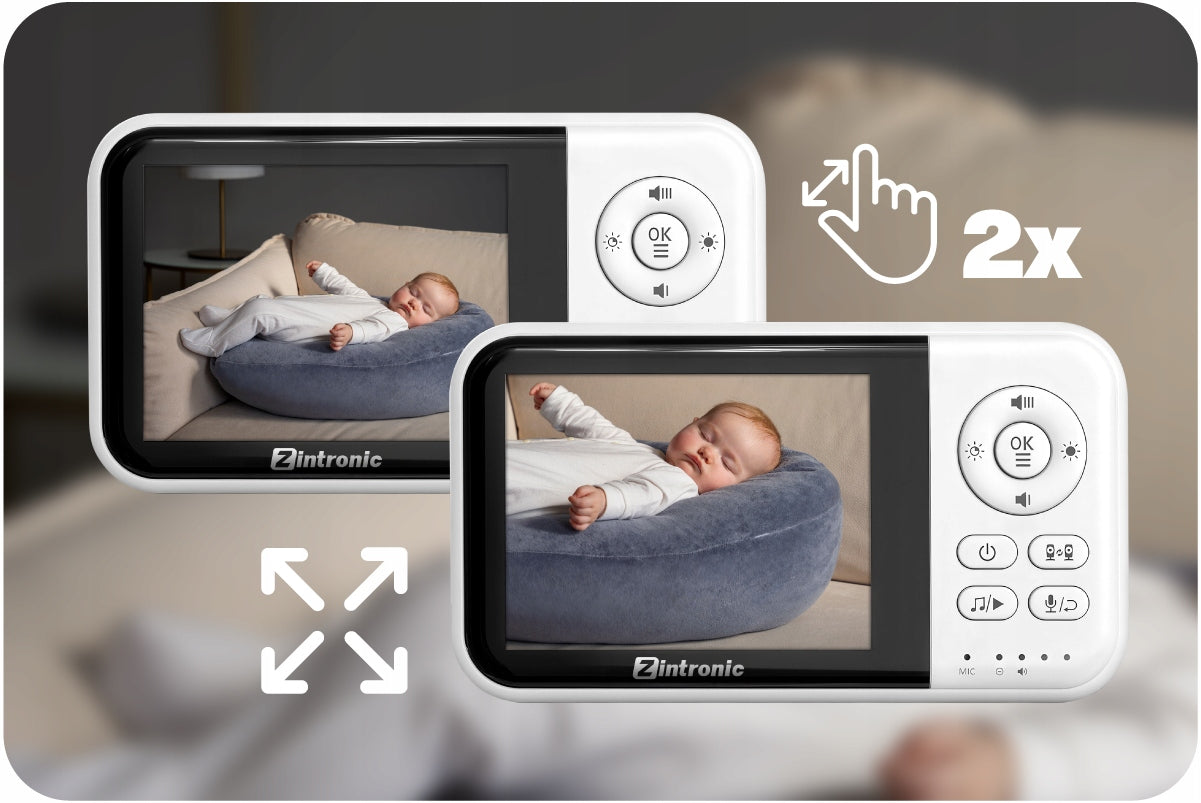 Elektroninė auklė Baby Monitor 3.2" Kamera + Ekranas | Tiesioginis vaizdas