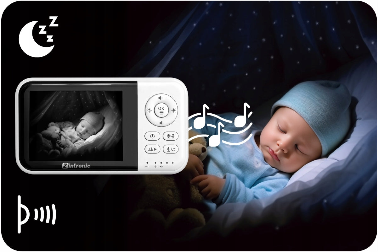 Elektroninė auklė Baby Monitor 3.2" Kamera + Ekranas | Tiesioginis vaizdas