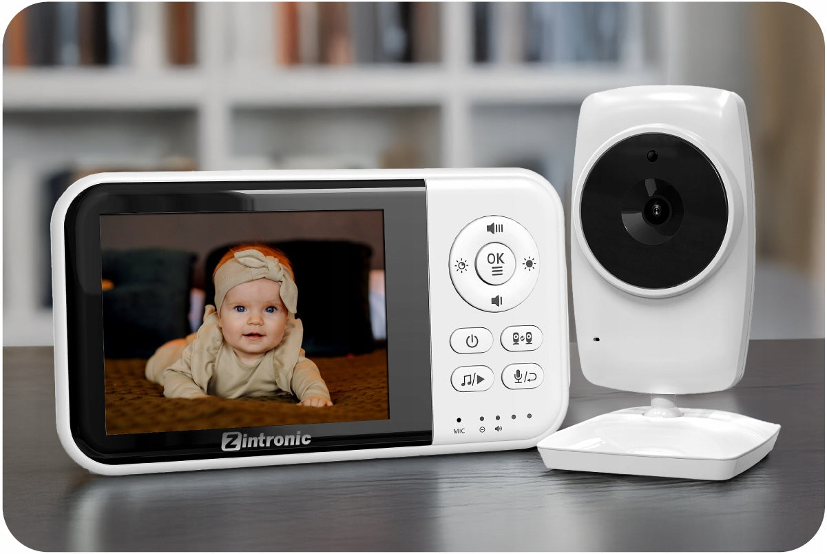 Elektroninė auklė Baby Monitor 3.2" Kamera + Ekranas | Tiesioginis vaizdas