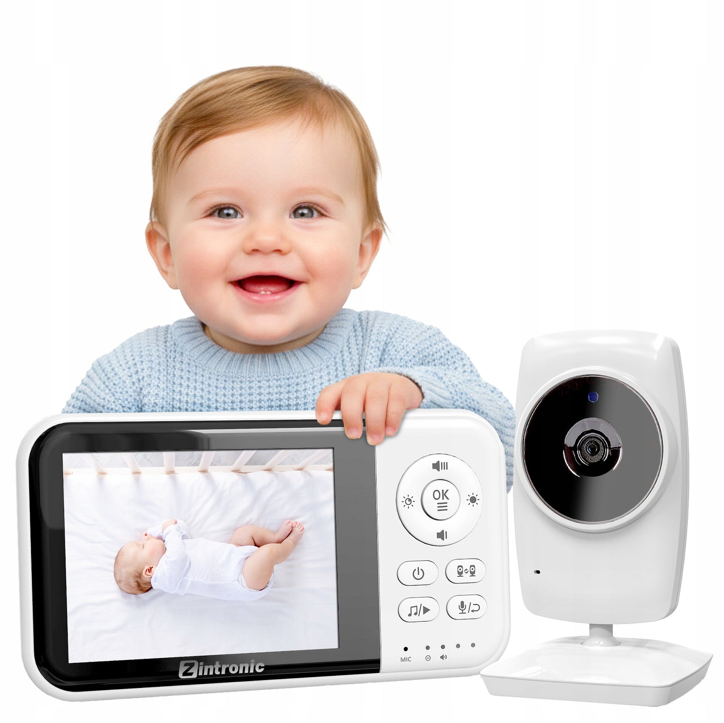 Elektroninė auklė Baby Monitor 3.2" Kamera + Ekranas | Tiesioginis vaizdas