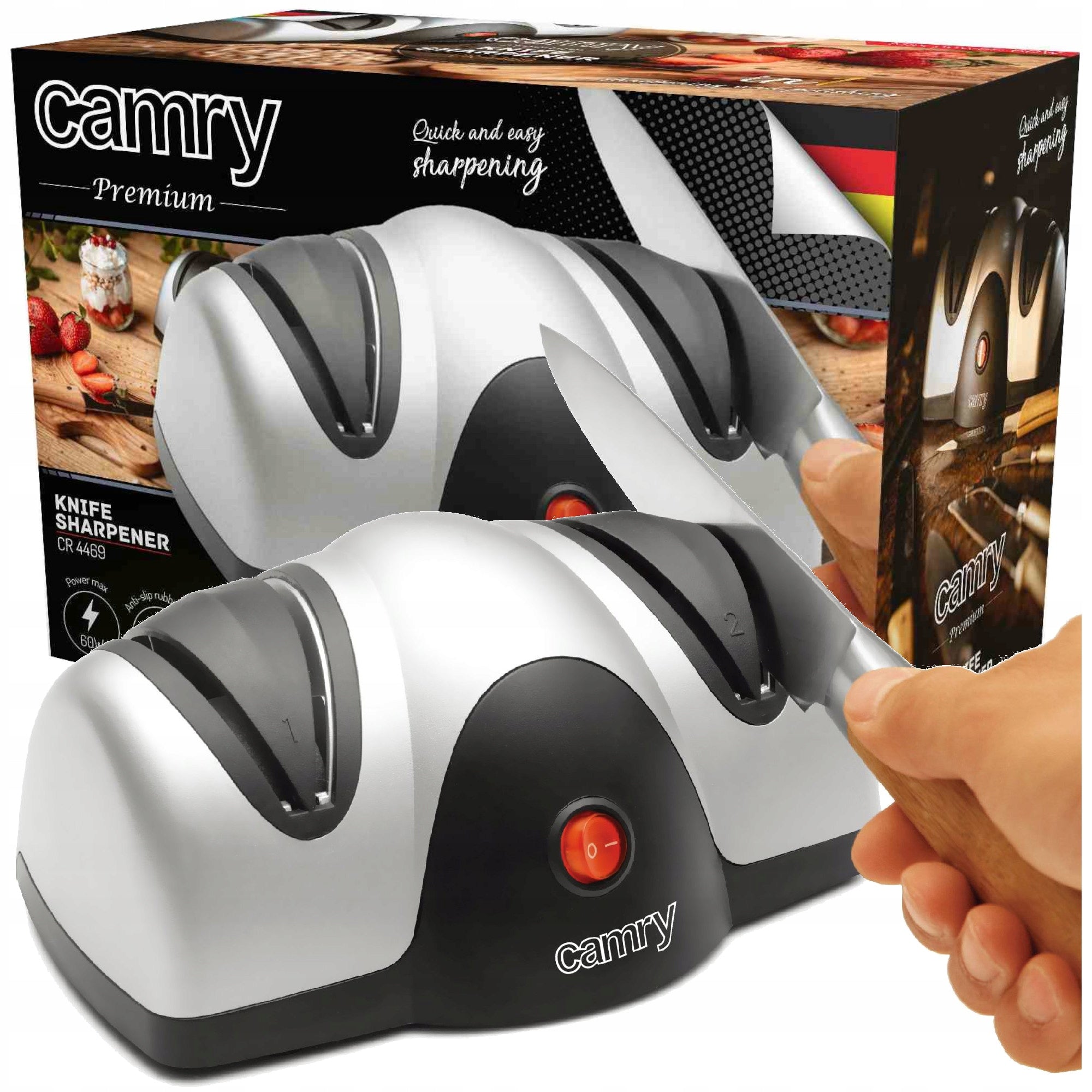 Elektrinis peilių galąstuvas 2 pakopų poliravimas 40W Camry