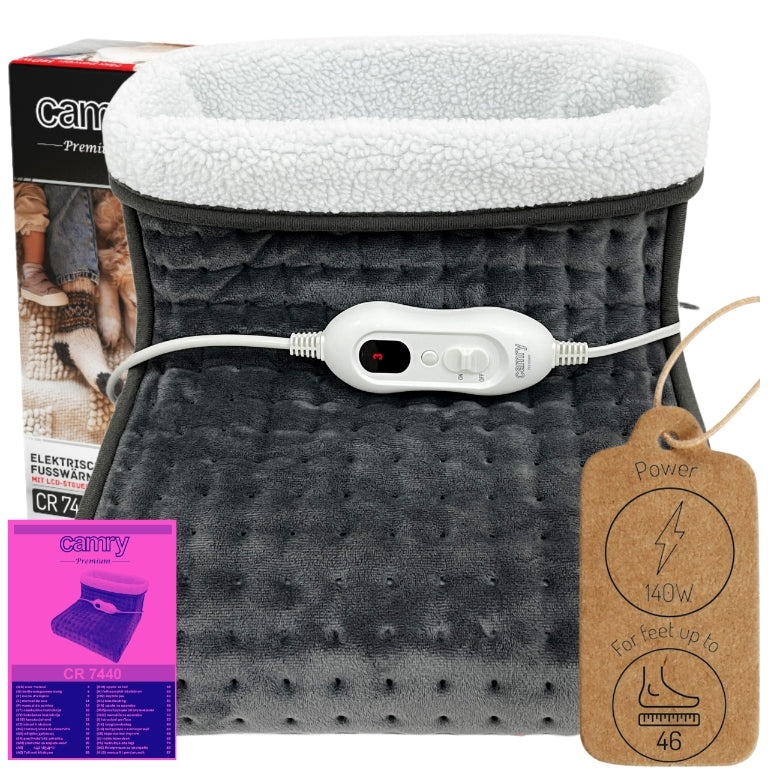 Elektrinis pėdų šildytuvas - "BUT ELEKTRYCZNY" (elektrinė avalynė) su nuotolinio valdymo pulteliu LCS, minkštas pliušinis šildytuvas