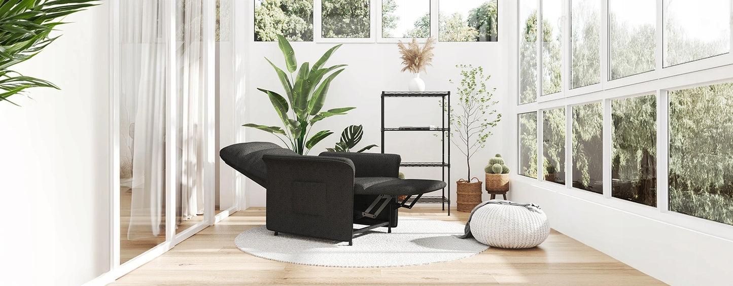 Elektrinis fotelis, atlenkiamas 105-155° su kojų atrama, MIEGOJIMO FUNKCIJA + PAVARAS (pvz., Spacetronik)