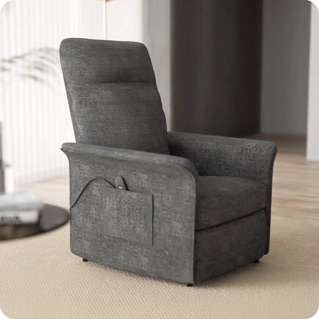 Elektrinis fotelis, atlenkiamas 105-155° su kojų atrama, MIEGOJIMO FUNKCIJA + PAVARAS (pvz., Spacetronik)