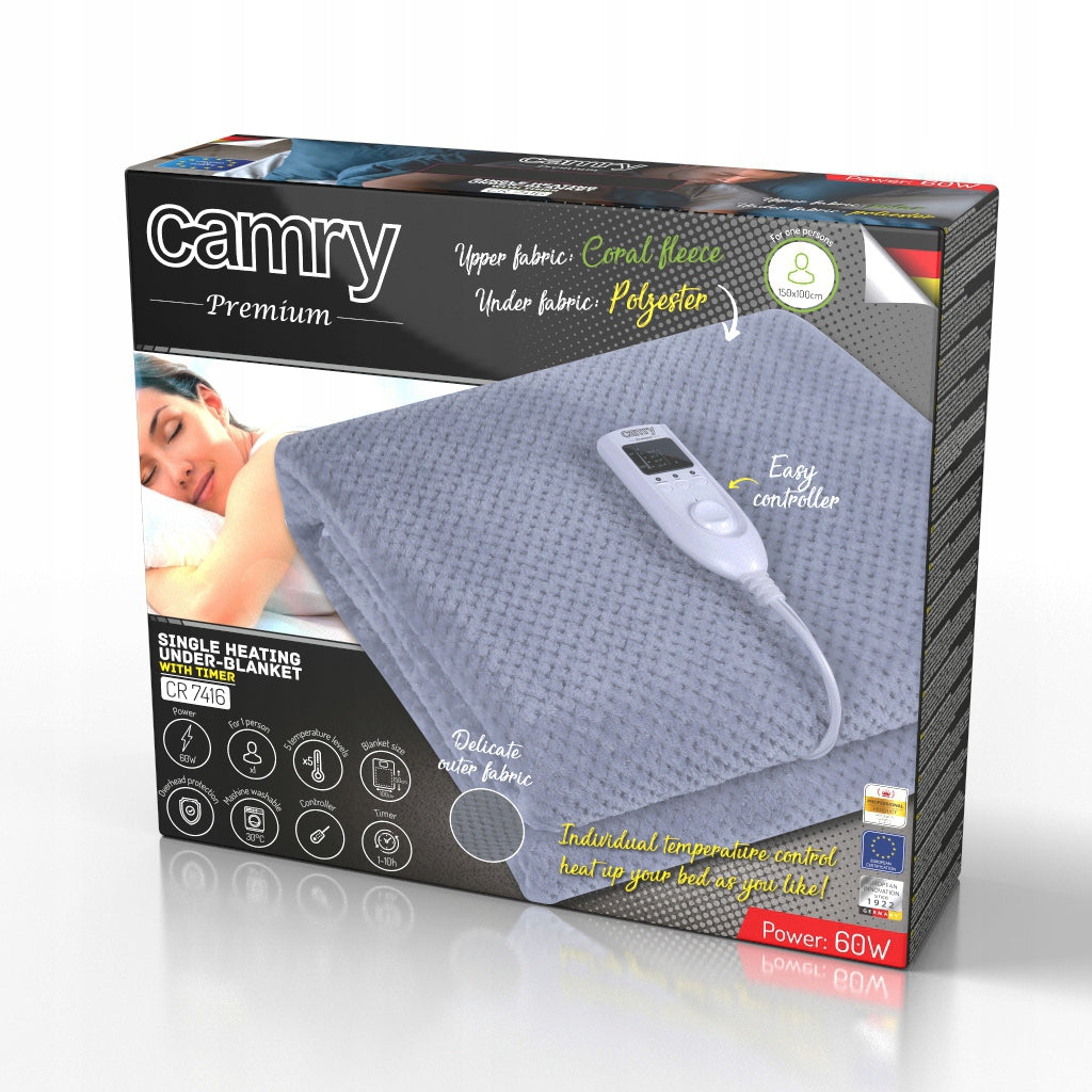 Elektrinis paklotas su laikmačiu 150x100cm LCD, reguliuojamas, skalbiamas