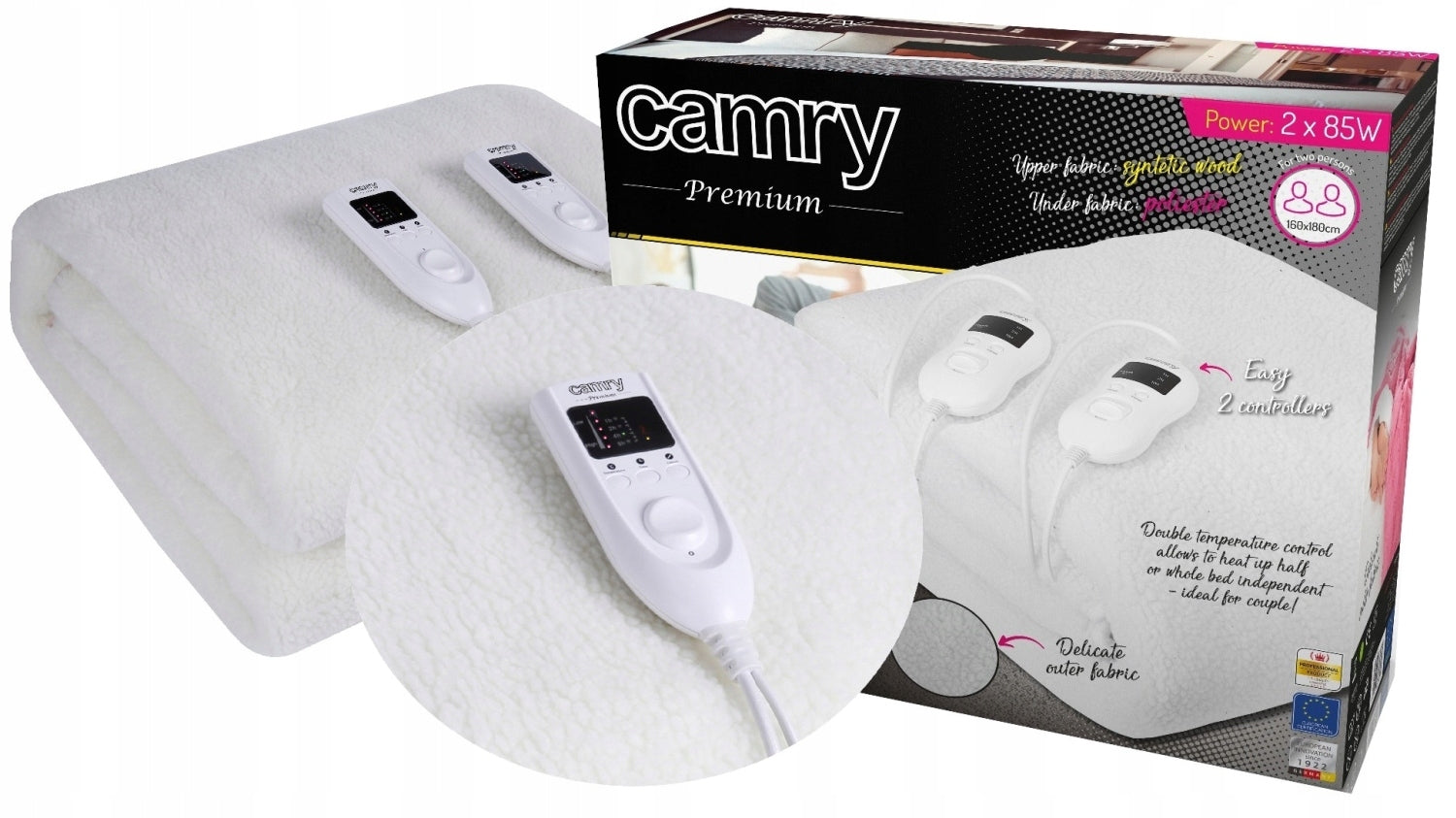 Elektrinė paklotas su laikmačiu 160x180cm LCD, skalbiama