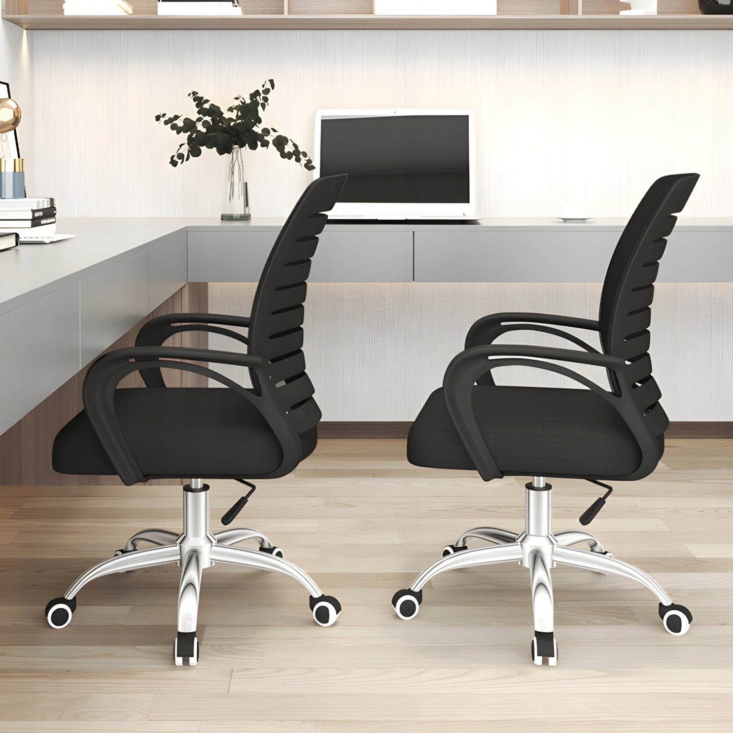 BIURO SUKAMA KĖDĖ, STALO KĖDĖ, VENTILIUOJAMAS TVIRTAS JUODAS, IKI 150KG