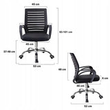 BIURO SUKAMA KĖDĖ, STALO KĖDĖ, VENTILIUOJAMAS TVIRTAS JUODAS, IKI 150KG