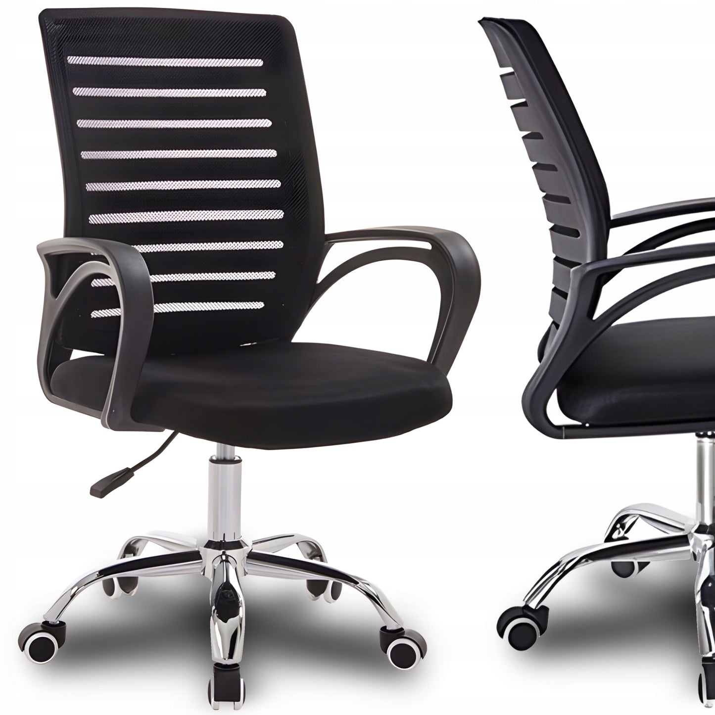 BIURO SUKAMA KĖDĖ, STALO KĖDĖ, VENTILIUOJAMAS TVIRTAS JUODAS, IKI 150KG